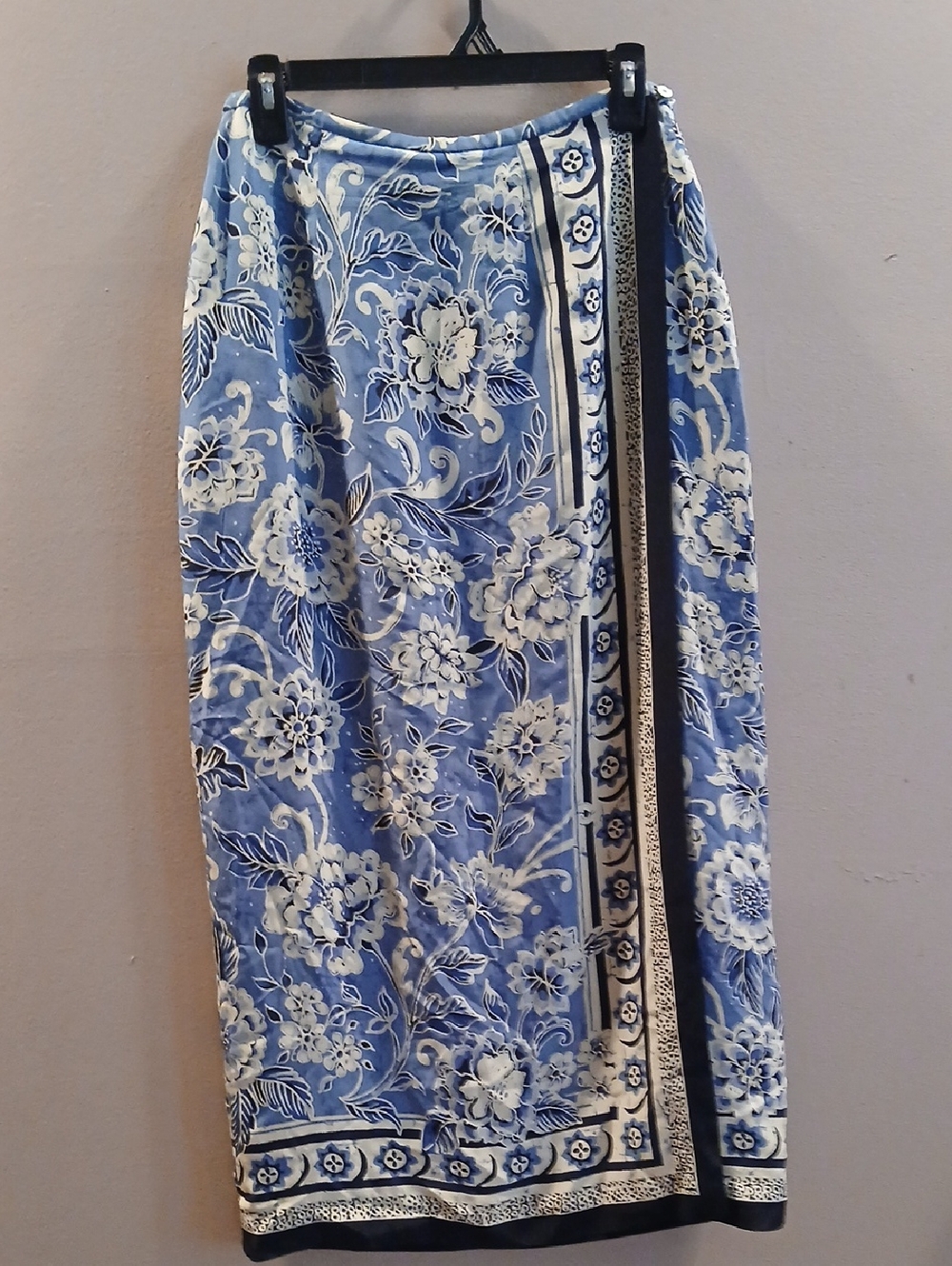 Talbots Blue and White Floral Maxi Skirt